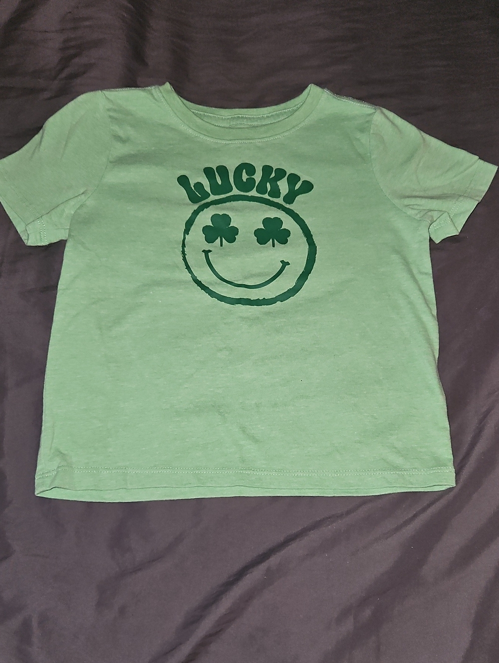 Kids Green "Lucky" Graphic Tee